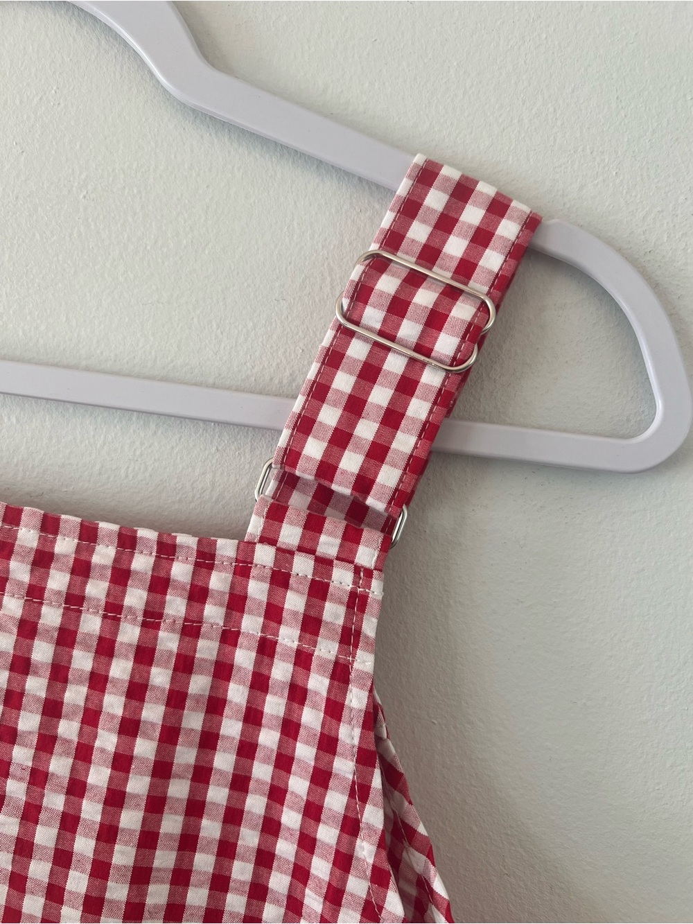 Teddy Fresh Red Little Miss Gingham Overalls Dress Plaid Women’s Small S - Picture 8 of 10